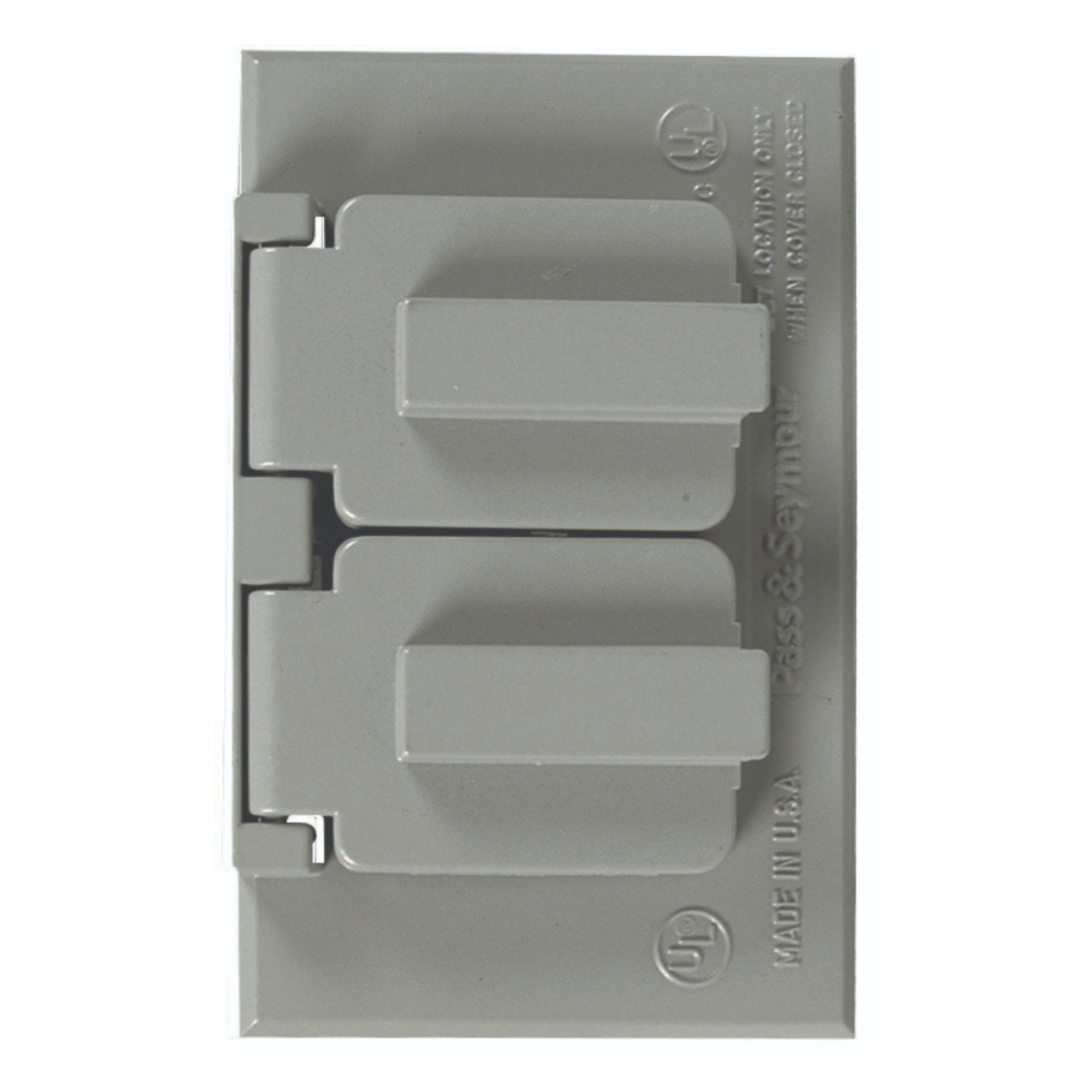 6558 PASS & SEYMOUR - Placa para contacto duplex intemperie gris Americano Bticino