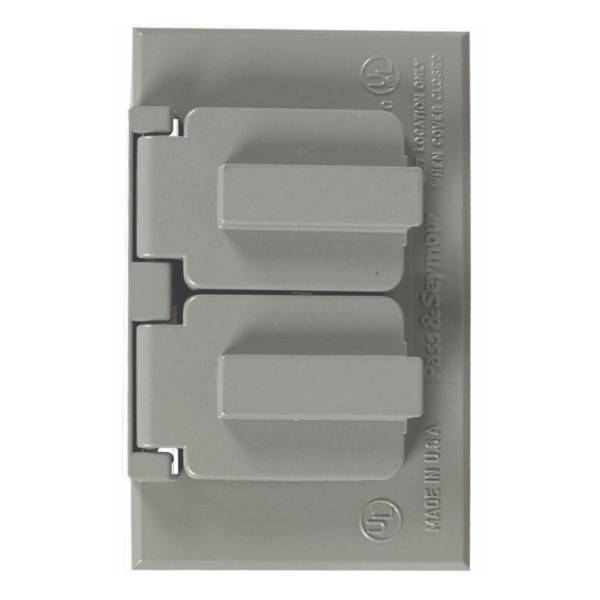 6558 PASS & SEYMOUR - Placa para contacto duplex intemperie gris Americano Bticino