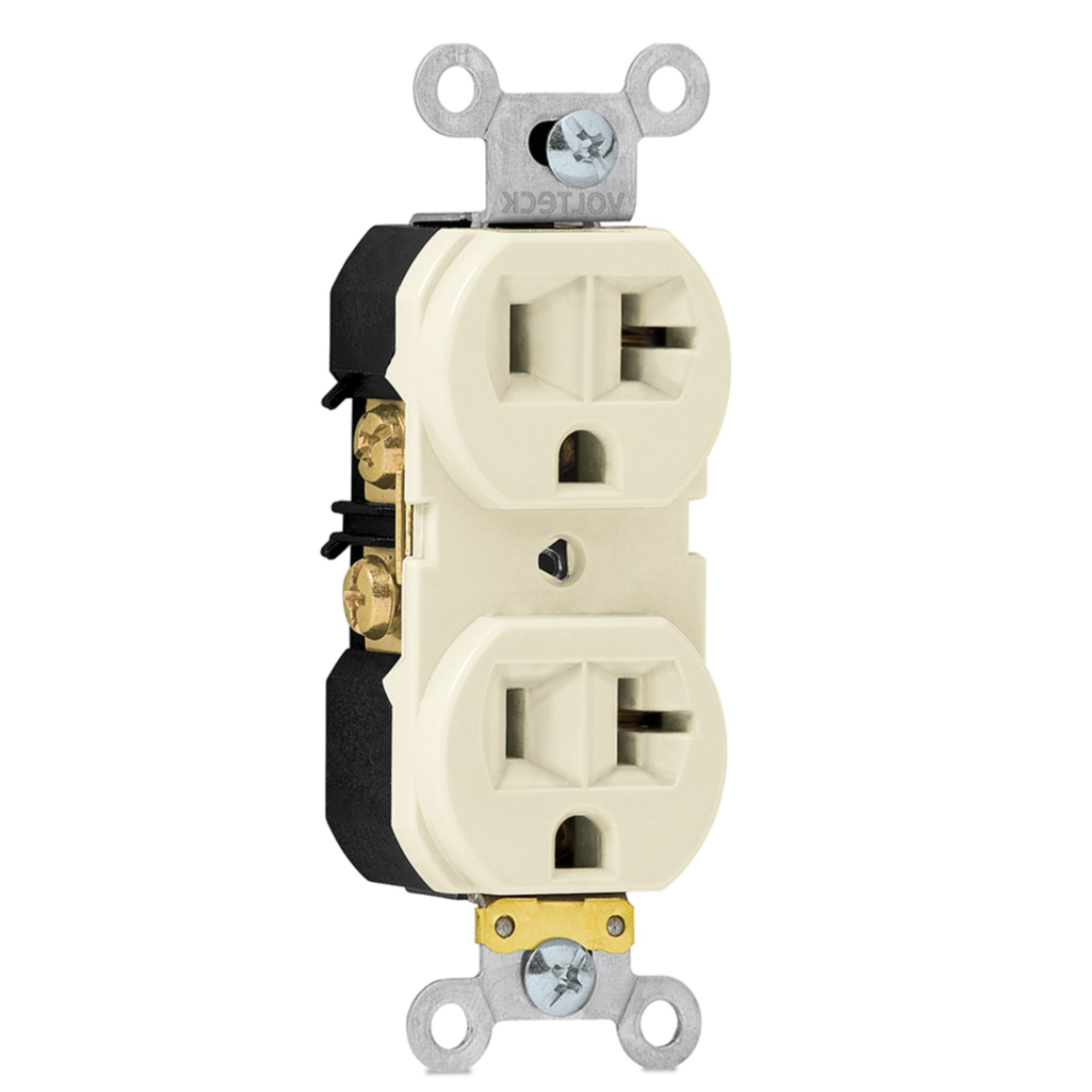 696 VOLTECK - Contacto duplex 2p+t 3 hilos marfil Standard 20a Volteck