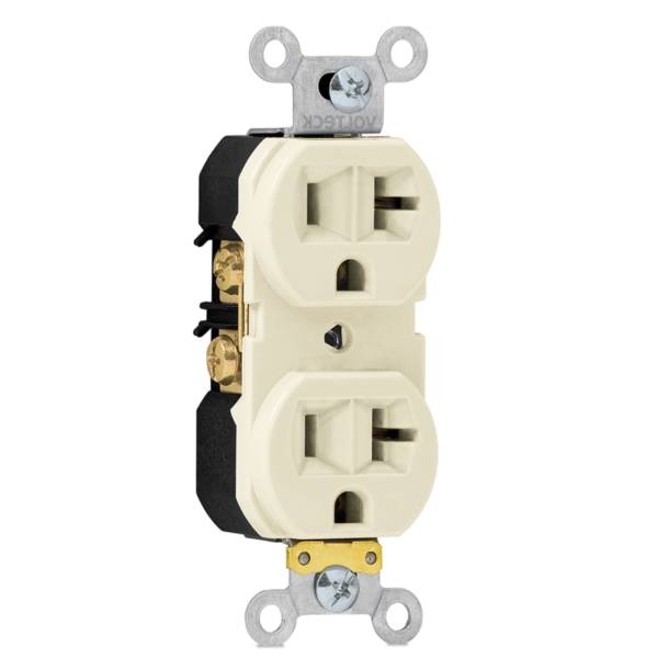 696 VOLTECK - Contacto duplex 2p+t 3 hilos marfil Standard 20a Volteck