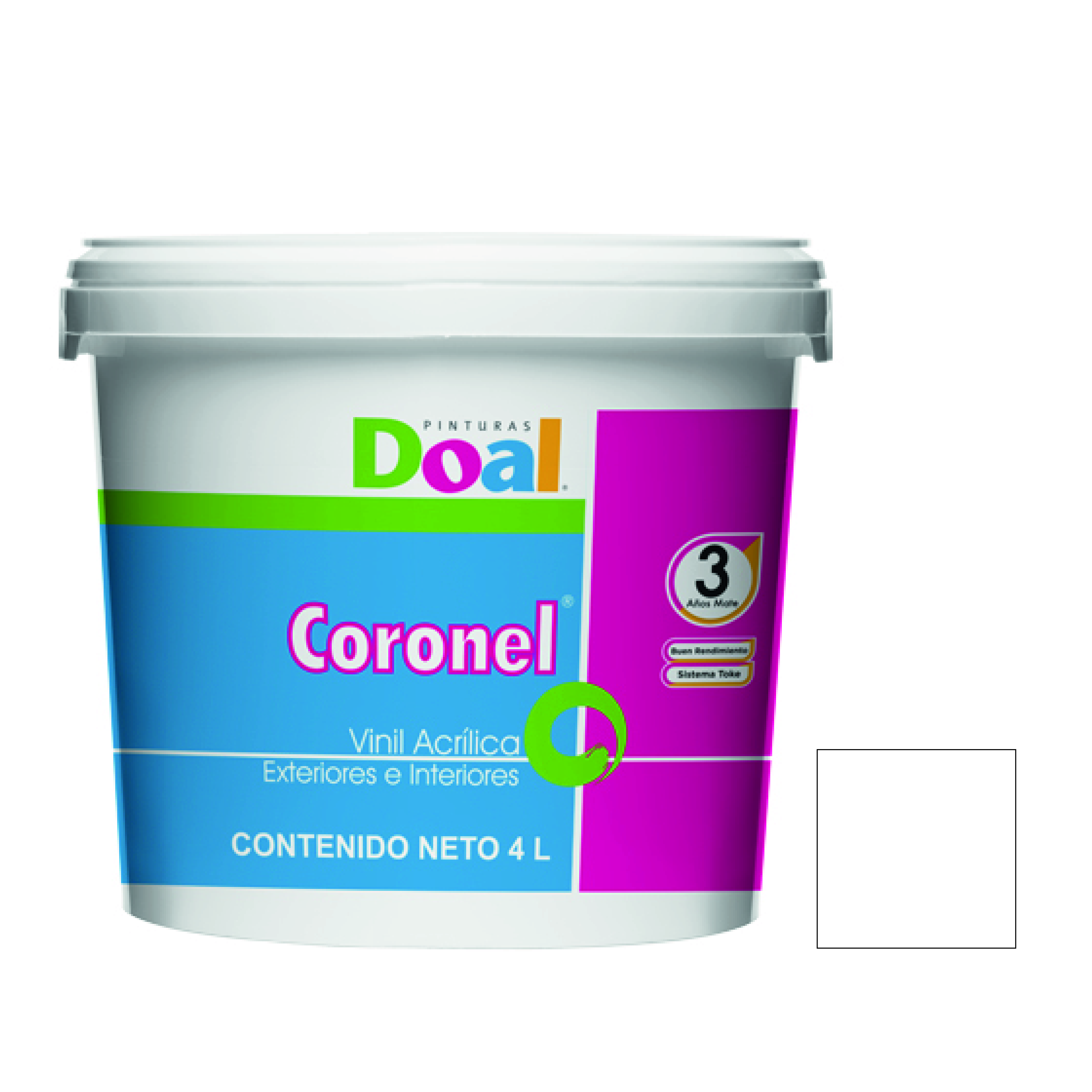 7033 DOAL - Pintura vinil coronel blanco 4.0 lt Doal