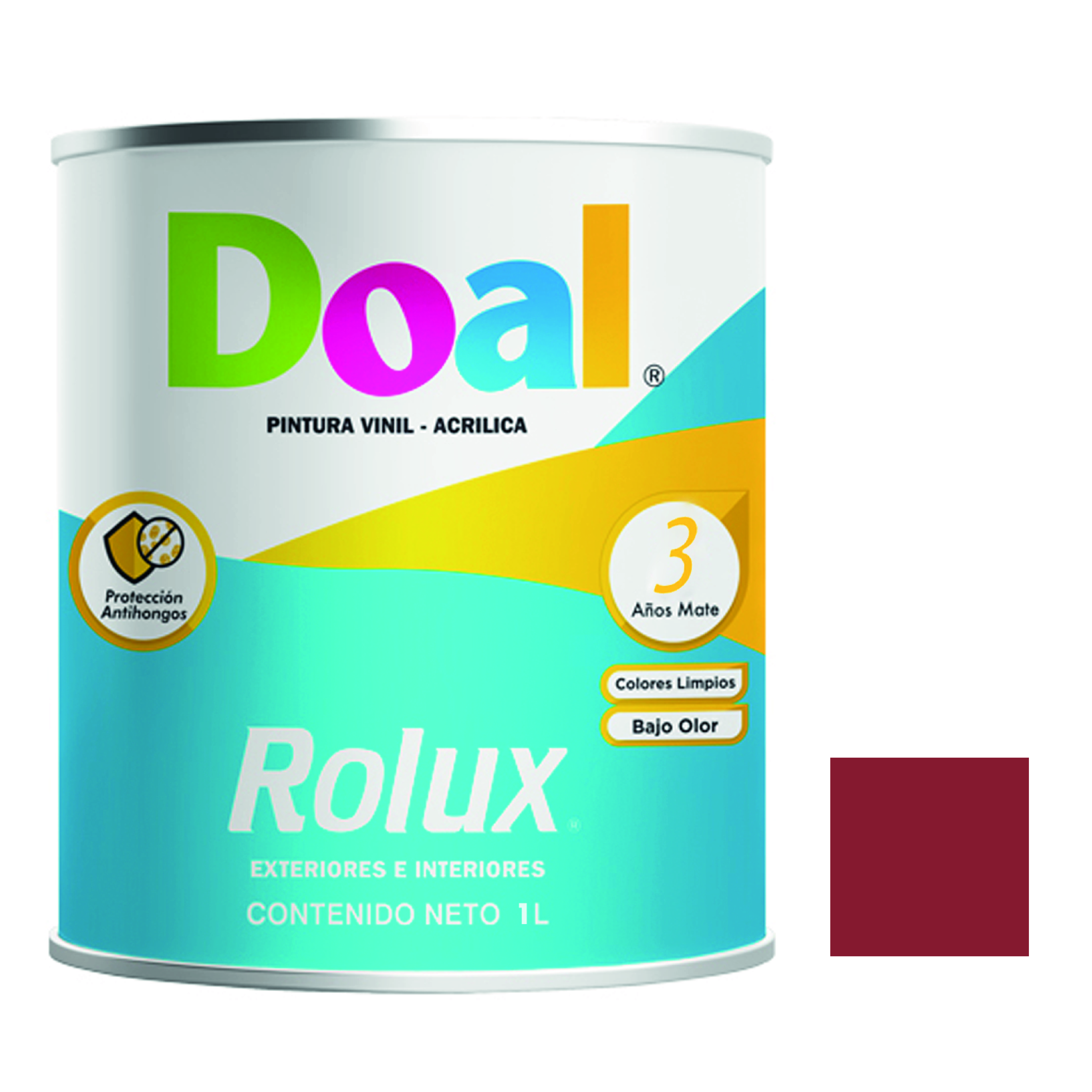 7094 DOAL - Pintura vinil rolux rojo ladrillo 1.0 lt Doal