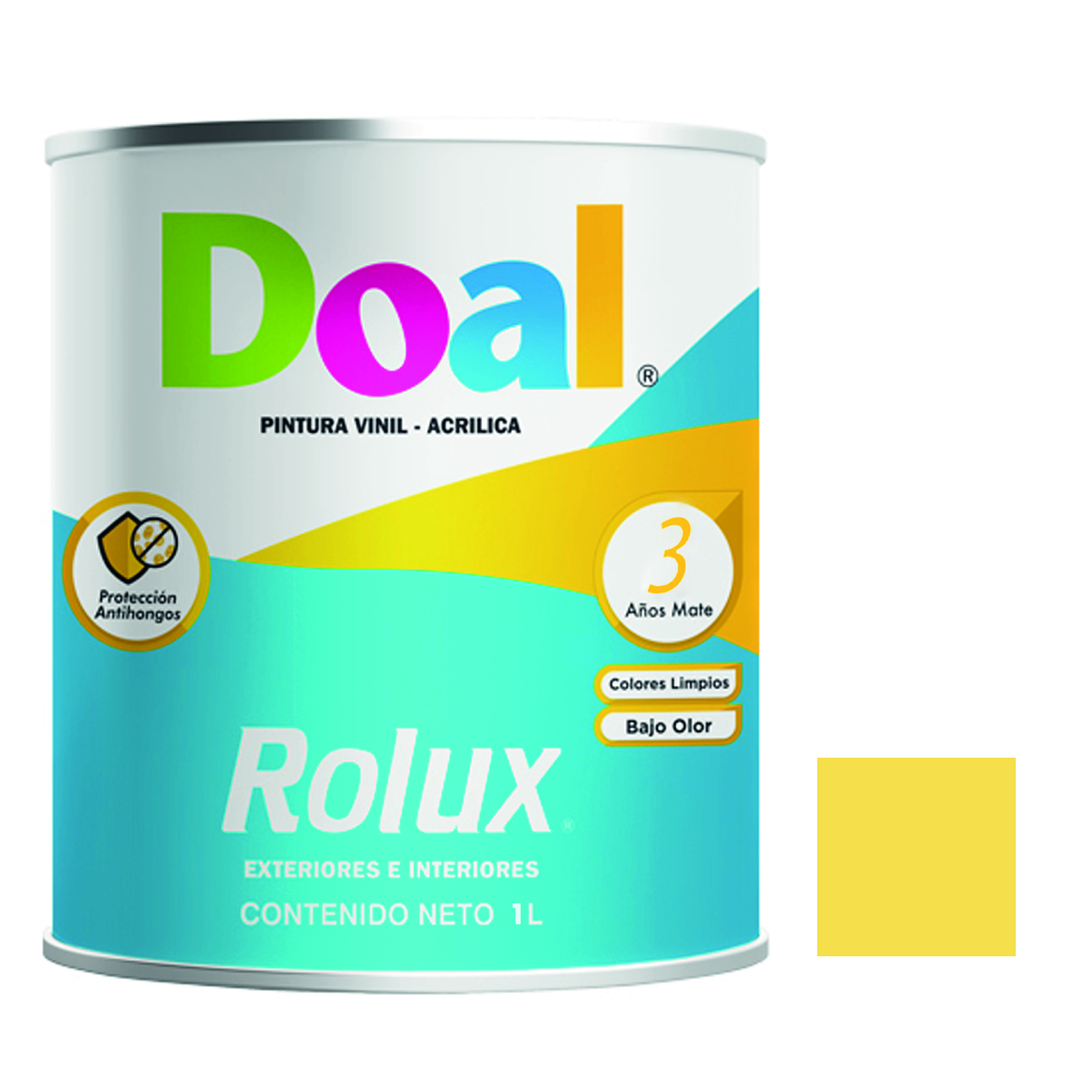 7152 DOAL - Pintura vinil rolux amarillo intenso 1.0 lt Doal