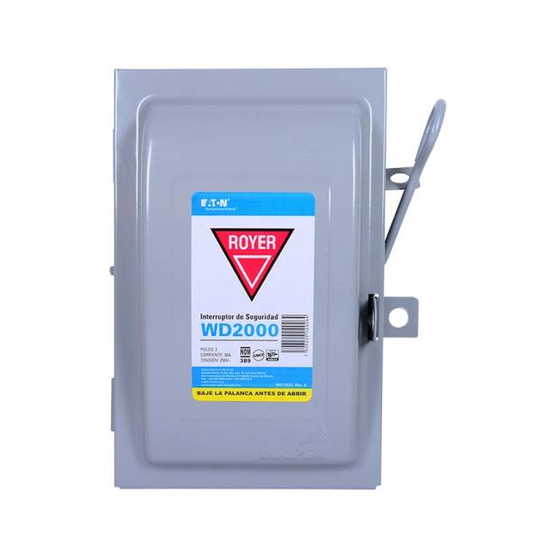 7636 ROYER - Interruptor seguridad 2 x 30 x 250 127v base plastica wd2000 ROYER