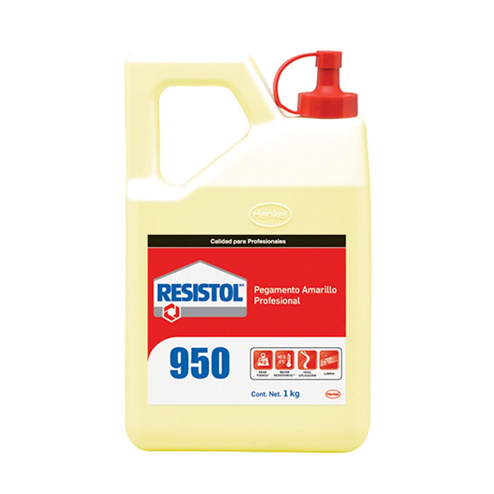 7882 RESISTOL - Pegamento 950 carpintero amarillo 1 kg tubo RESISTOL