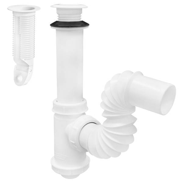 8277 FLEXIMATIC - Trampa para lavabo flexible PVC sin contra chica Fleximatic