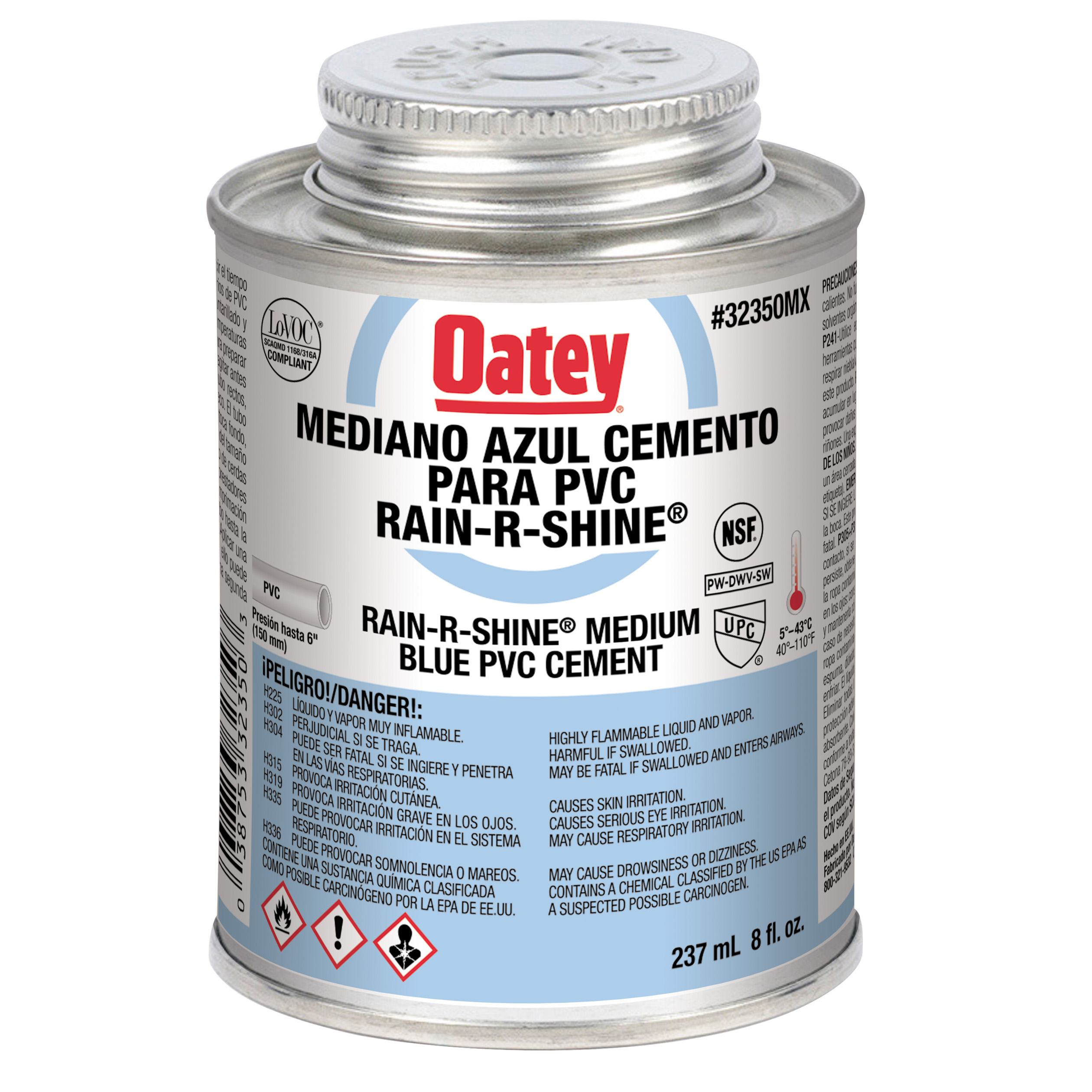 3591 OATEY - Pegamento para PVC 237ml 1/4 rain shine azul Oatey