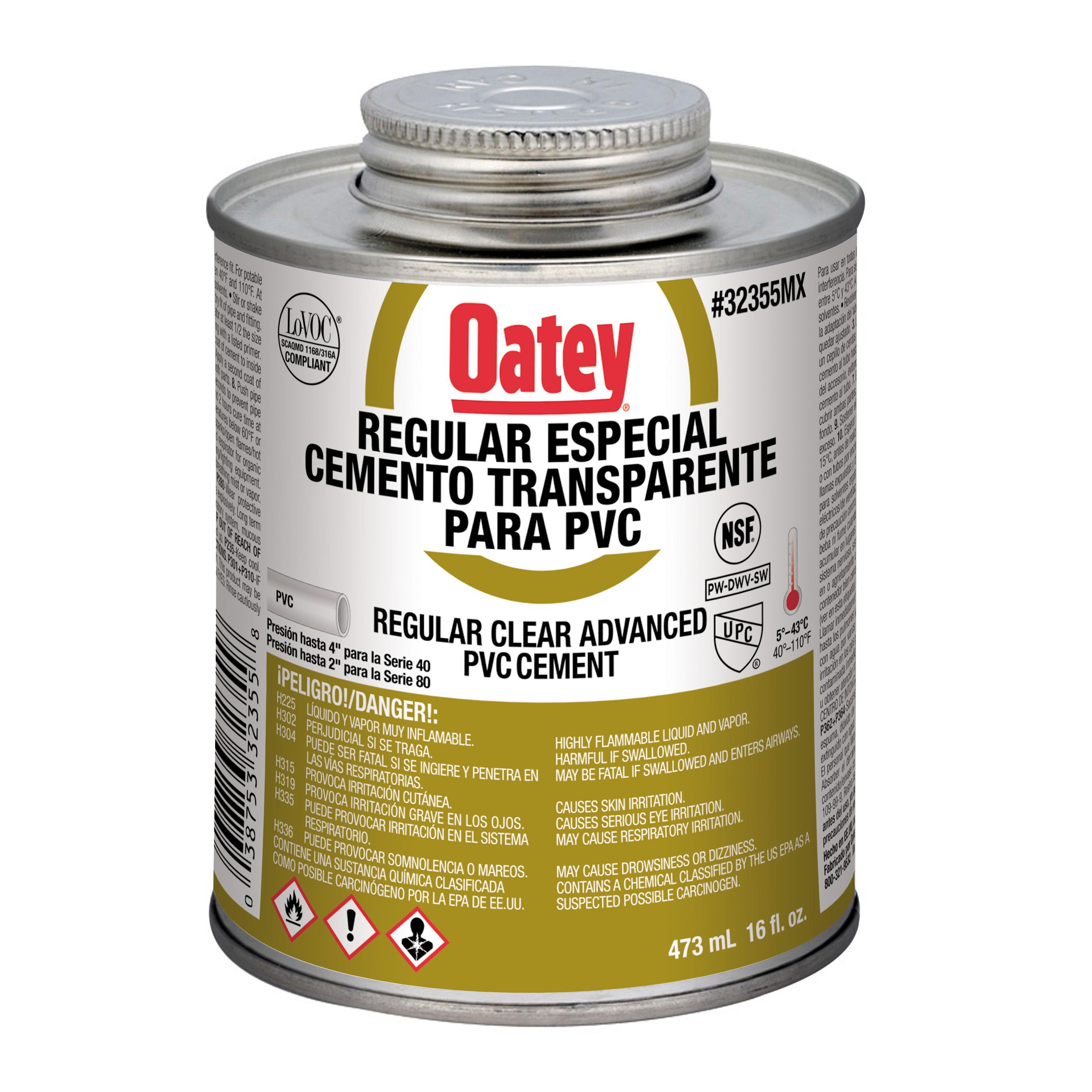 6568 OATEY - Pegamento para PVC 473ml 1/2 etiqueta dorada Oatey