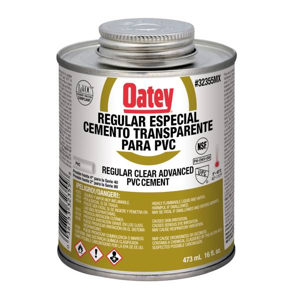 6568 OATEY - Pegamento para PVC 473ml 1/2 etiqueta dorada Oatey