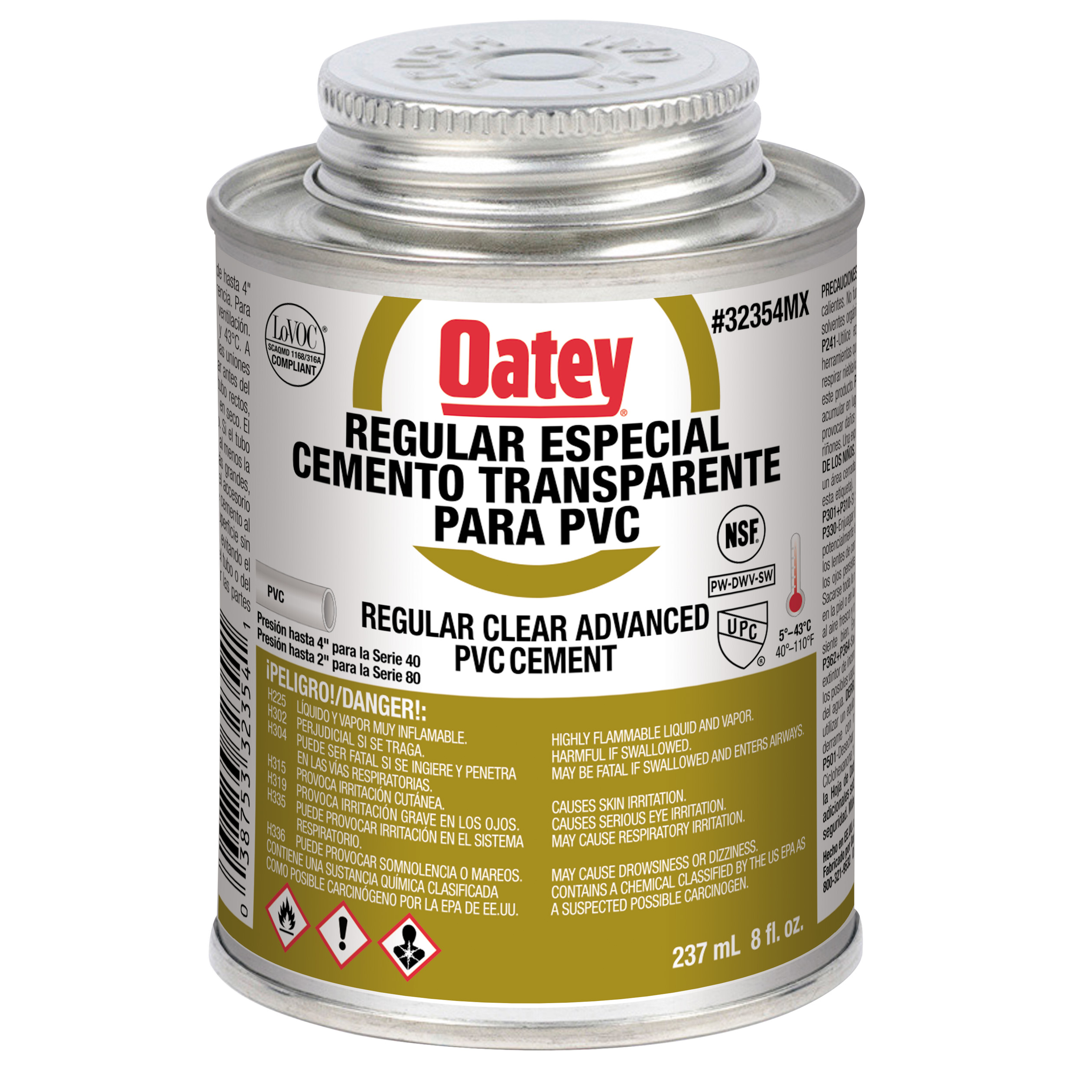6573 OATEY - Pegamento para PVC 237ml 1/4 etiqueta dorada Oatey